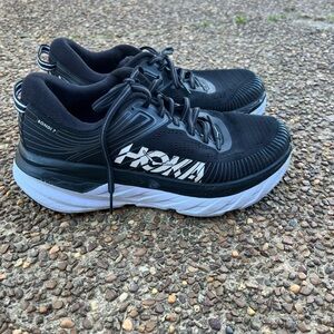 Hoka Black and White Athletic Shoes